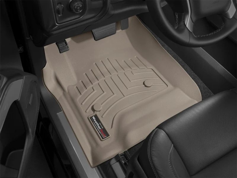 WeatherTech 14+ Chevrolet Silverado/GMC Sierra Crew and Double Cab Front FloorLiners - Tan - Image 16