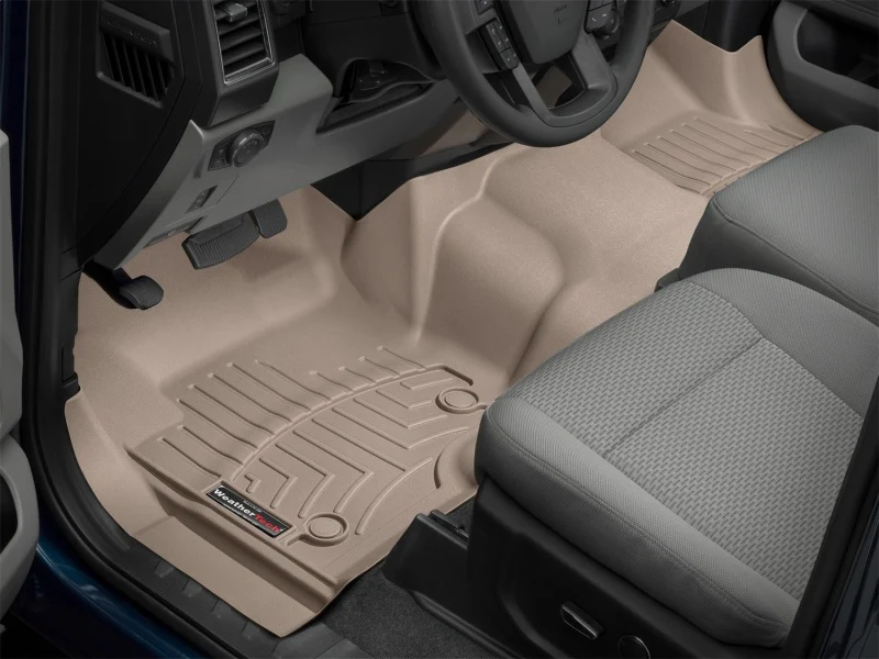 WeatherTech 17+ Ford F-250/F-350/F-450 Front FloorLiner - Tan (w/ First Row Bench Seats) - Image 2