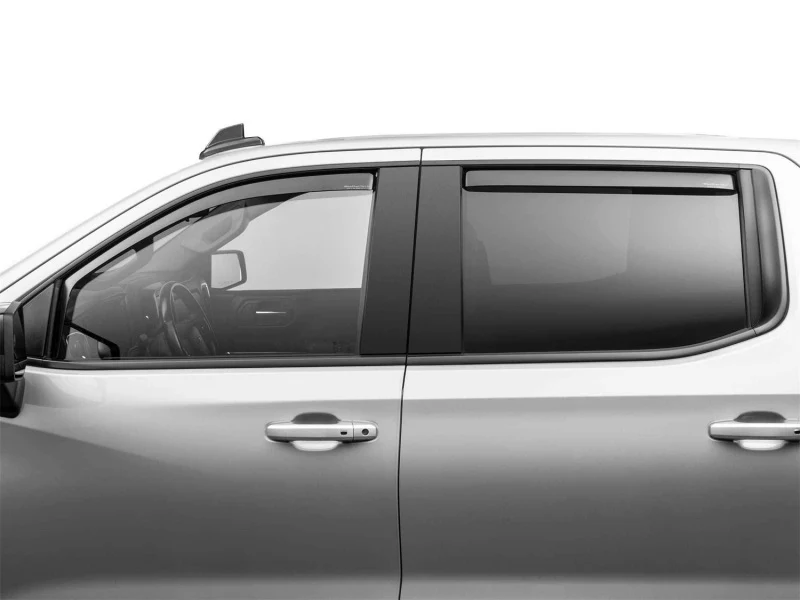 WeatherTech 19-23 GMC/Chevrolet Sierra / Silverado 1500 CC FR&RR Side Window Deflectors - Dark Tint - Image 2