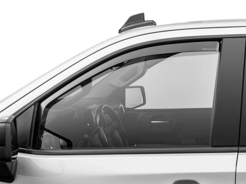 WeatherTech 19-23 GMC/Chevrolet Sierra / Silverado 1500 CC Front Side Window Deflectors - Dark Tint - Image 2