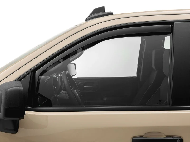 WeatherTech 19-23 GMC/Chevrolet Sierra / Silverado 1500 CC Front Side Window Deflectors - Dark Tint - Image 3