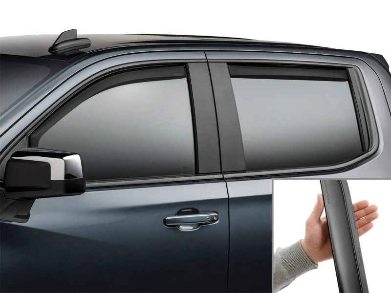 WeatherTech 19-26 Chevrolet Silverado 1500 Crew Front & Rear Side Window Deflectors - Matte Black