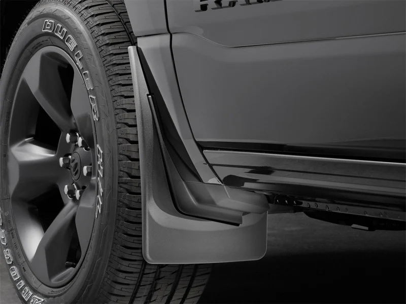 WeatherTech 19+ Dodge Ram w/o Factory Flares Front No Drill Mudflaps - Black - Image 2