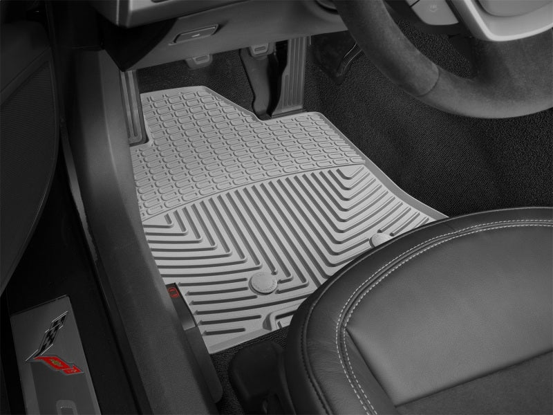 WeatherTech 2014+ Chevrolet Corvette Front Rubber Mats - Grey - Image 3