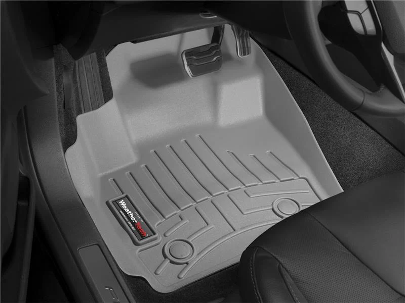 WeatherTech 2014+ Chevrolet Silverado 1500 Front FloorLiner - Grey (Fits w/ Floor Mounted Shifter) - Image 3