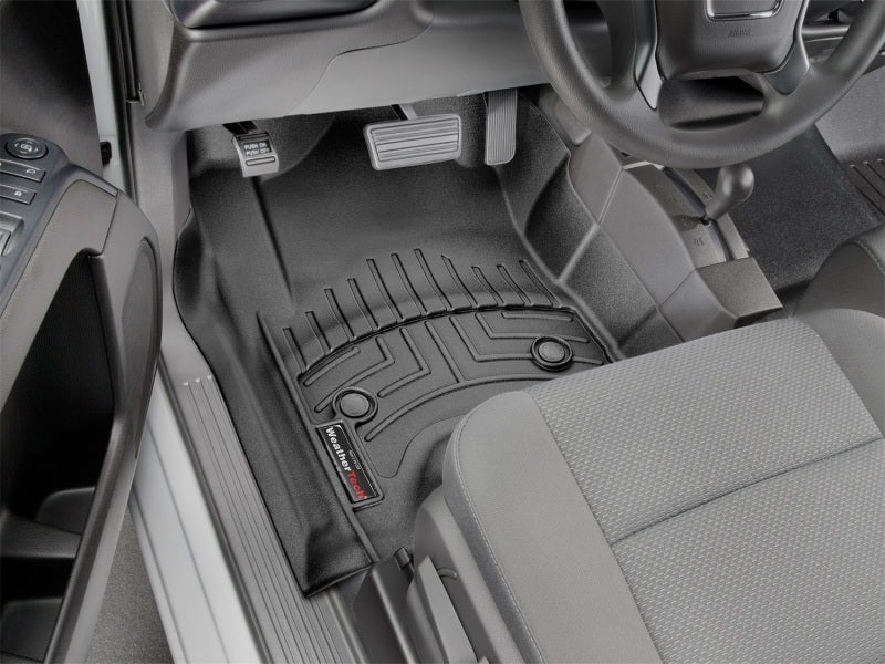 WeatherTech 2014+ Chevrolet Silverado 1500 Vinyl Front FloorLiner - Black (Fits Double / Crew Cab) - Image 2
