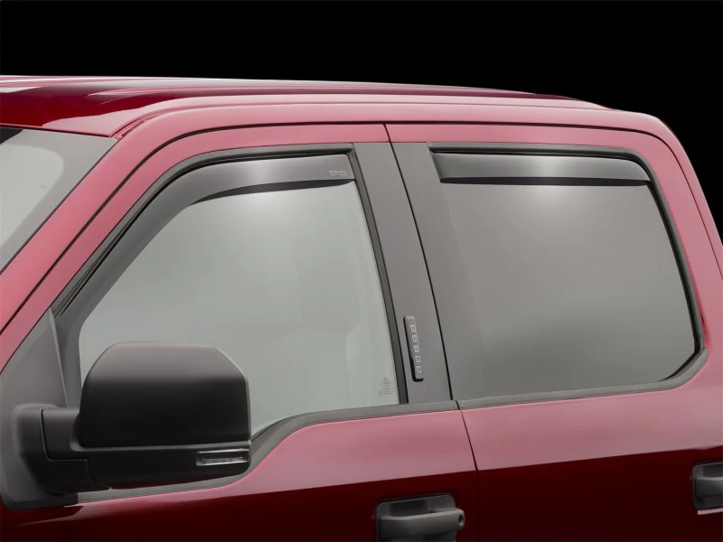 WeatherTech 2015+ Ford F-150 SuperCrew Front and Rear Side Window Deflectors - Dark Smoke - Image 6