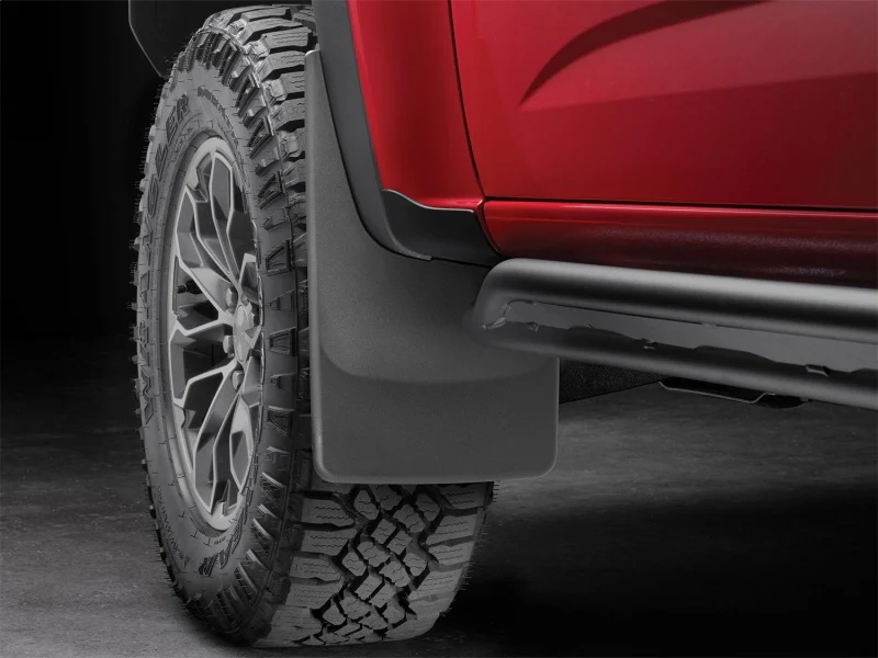 WeatherTech 2017+ Chevrolet Colorado No Drill Mudflaps - Black (ZR2 Model Only) - Image 2
