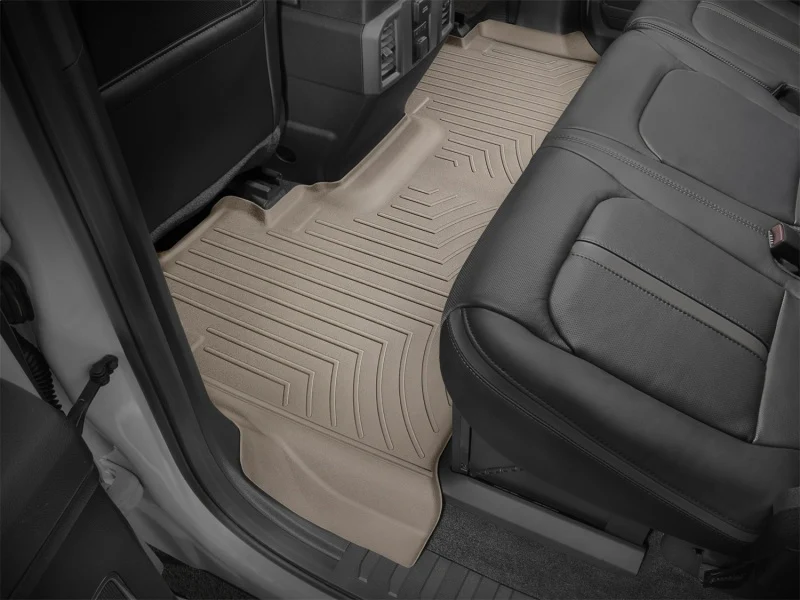 WeatherTech 2017+ Ford F-250/F-350/F-450/F-550 Crew Cab Rear FloorLiner - Tan - Image 11