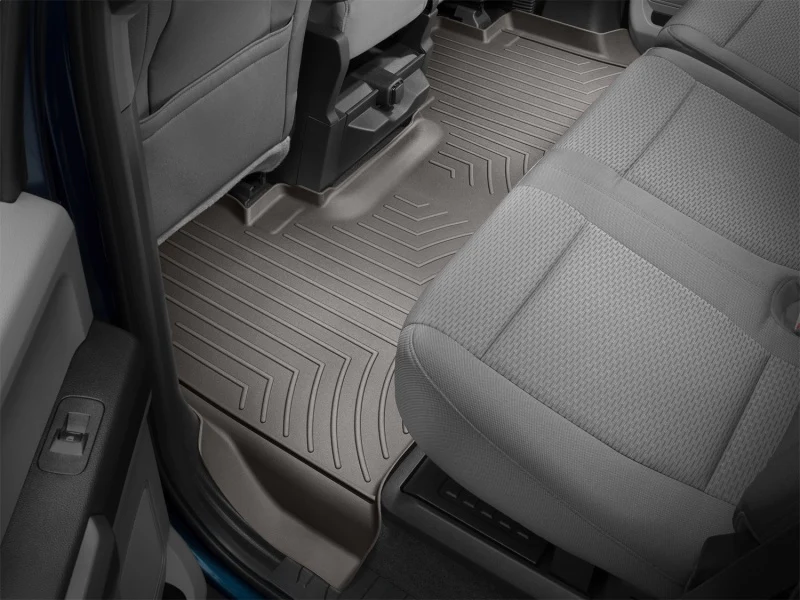 WeatherTech 2017+ Ford F-250/F-350/F-450/F-550 Rear FloorLiner - Cocoa Fits 1st Row Bench Seat - Image 3