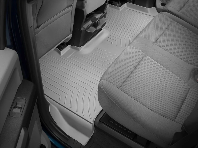 WeatherTech 2017+ Ford F-250/F-350/F-450/F-550 Rear FloorLiner - Grey Fits 1st Row Bench Seat - Image 13