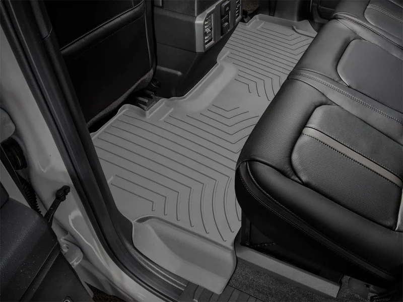 WeatherTech 2017+ Ford F-250/F-350/F-450/F-550 Super Crew Rear 3D Floor Mat (Grey) - Image 11