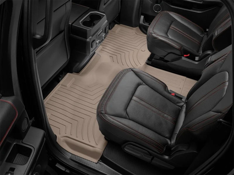 WeatherTech 2018+ Ford Expedition MAX Rear FloorLiner - Tan (Works w/ 2nd Row Bucket Seats) - Image 3