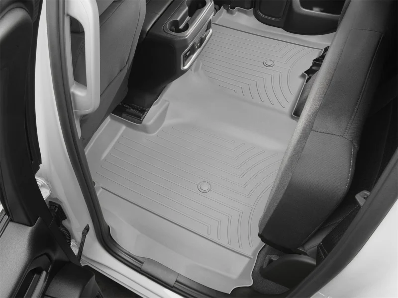 WeatherTech 2019+ Chevy Silverado 1500 Double Cab w/ 1st Row Bucket Seats Rear FloorLiner - Grey - Image 5