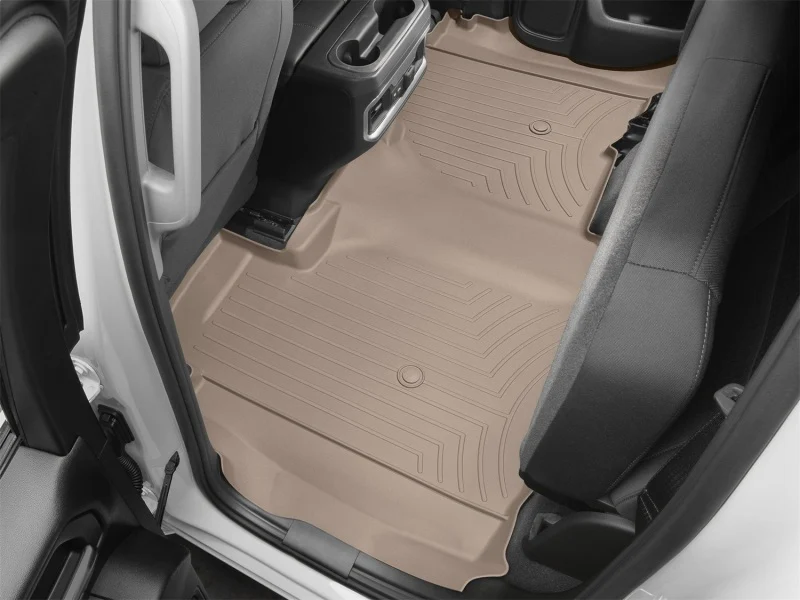 WeatherTech 2019+ Chevy Silverado 1500 Double Cab w/ 1st Row Bucket Seats Rear FloorLiner - Tan - Image 7