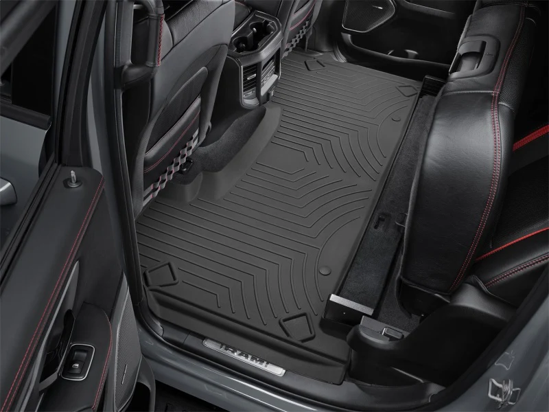 WeatherTech 2019+ RAM 1500 (Crew Cab w/ Rear Under Seat Storage) Rear FloorLiner HP - Black - Image 13