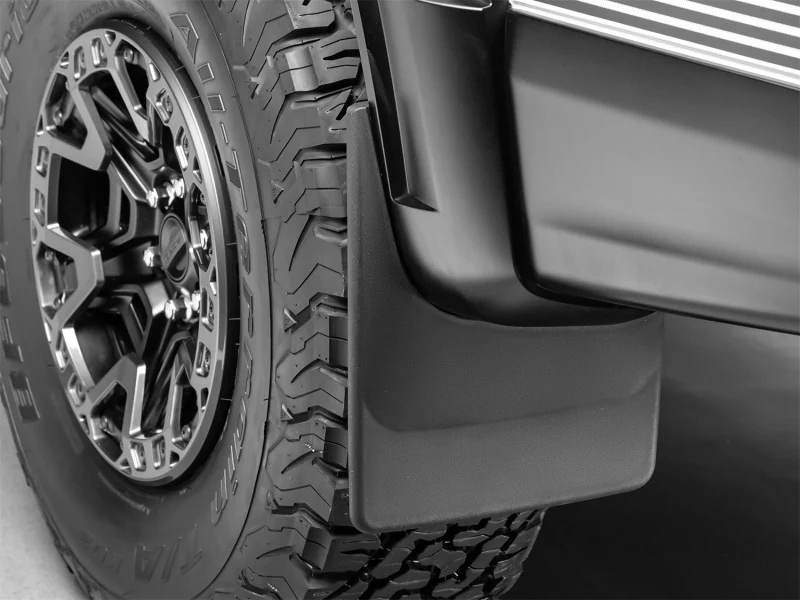 WeatherTech 2021+ Ford F-150 Raptor (Incl. 37 Perf. Pkg) No Drill Rear MudFlaps - Black - Image 2