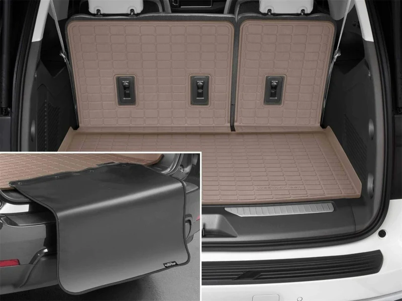 WeatherTech 21-23 GMC Yukon XL / Yukon Denali XL Seatback Cargo Liner HP w/Bumper Protector - Tan - Image 2