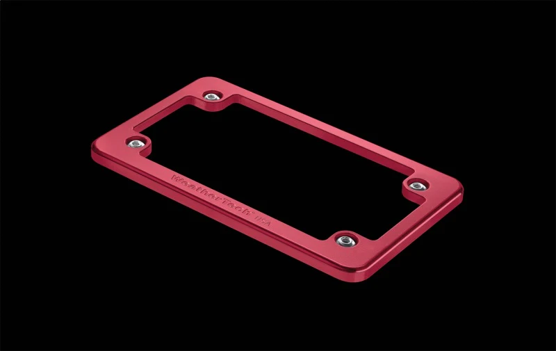 WeatherTech Motorcycle Billet Plate Frames - Red - Image 5