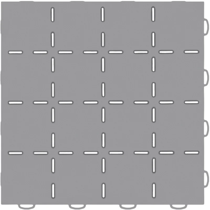 WeatherTech TechFloor 12in x 12in Solid Floor Tile w/ Raised Squares - Grey