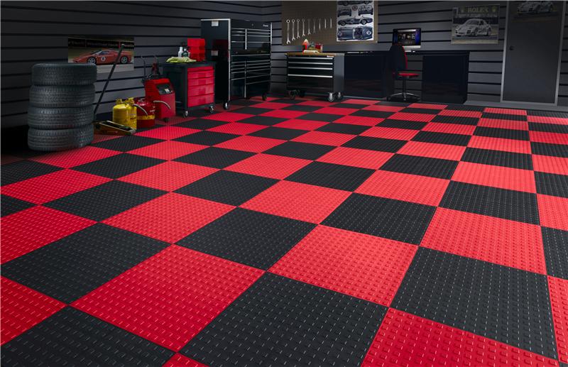 WeatherTech TechFloor 12in x 12in Solid Floor Tile w/ Raised Squares - Grey - Image 3