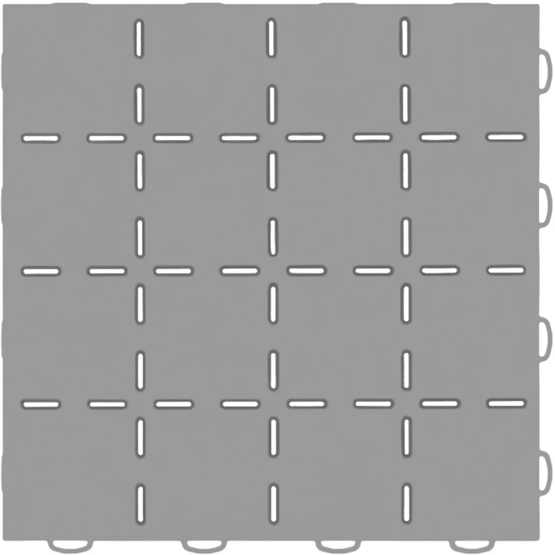 WeatherTech TechFloor 12in x 12in Solid Floor Tile w/ Raised Squares - Grey - Image 4