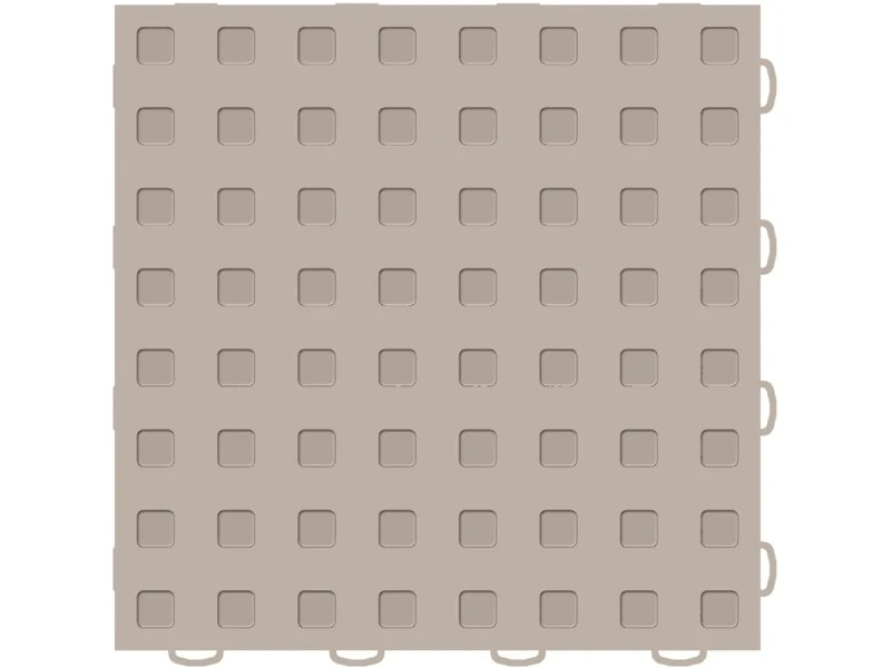 WeatherTech TechFloor 12in x 12in Solid Floor Tile w/ Raised Squares - Tan - Image 2