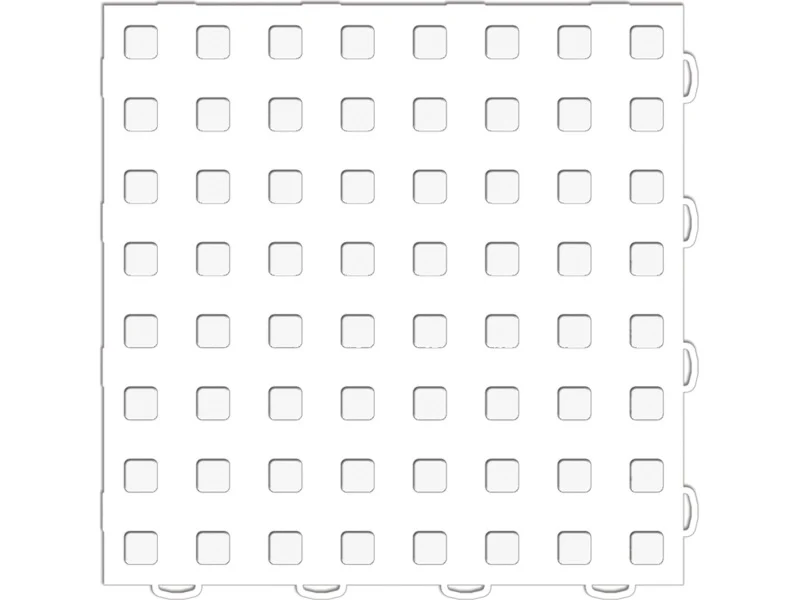WeatherTech TechFloor 12in x 12in Solid Floor Tile w/ Raised Squares - White - Image 2