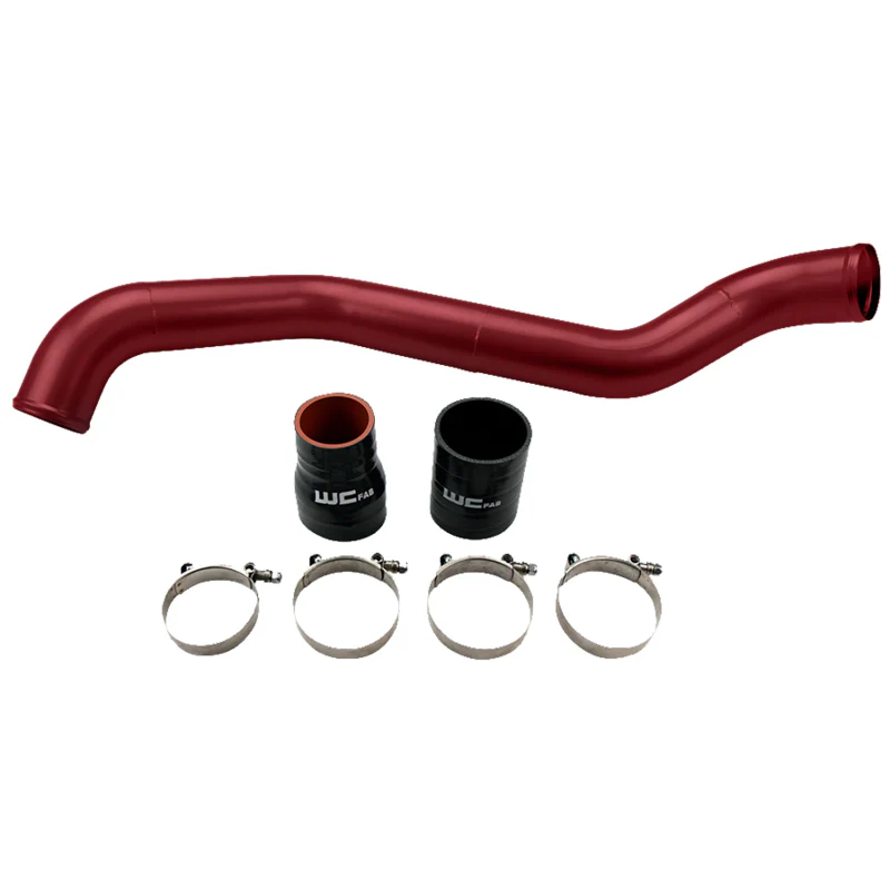Wehrli 01-04 Chevrolet 6.6L LB7 Duramax Driver Side 3in Intercooler Pipe - WCFab Red - Image 2