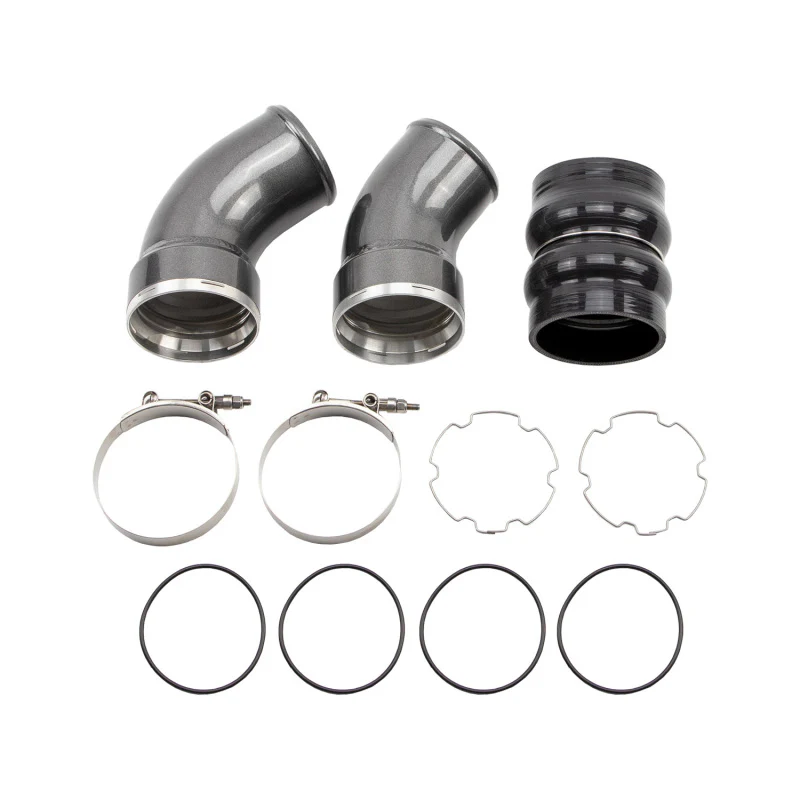 Wehrli 06-10 Chevrolet 6.6L LBZ/LMM Duramax Passenger Side 3.5in Intercooler Pipe - Gun Metal - Image 3