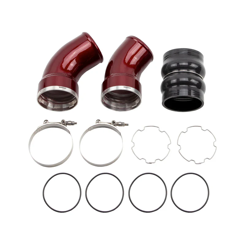 Wehrli 06-10 Chevrolet 6.6L LBZ/LMM Duramax Passenger Side 3.5in Intercooler Pipe - WCFab Red - Image 5
