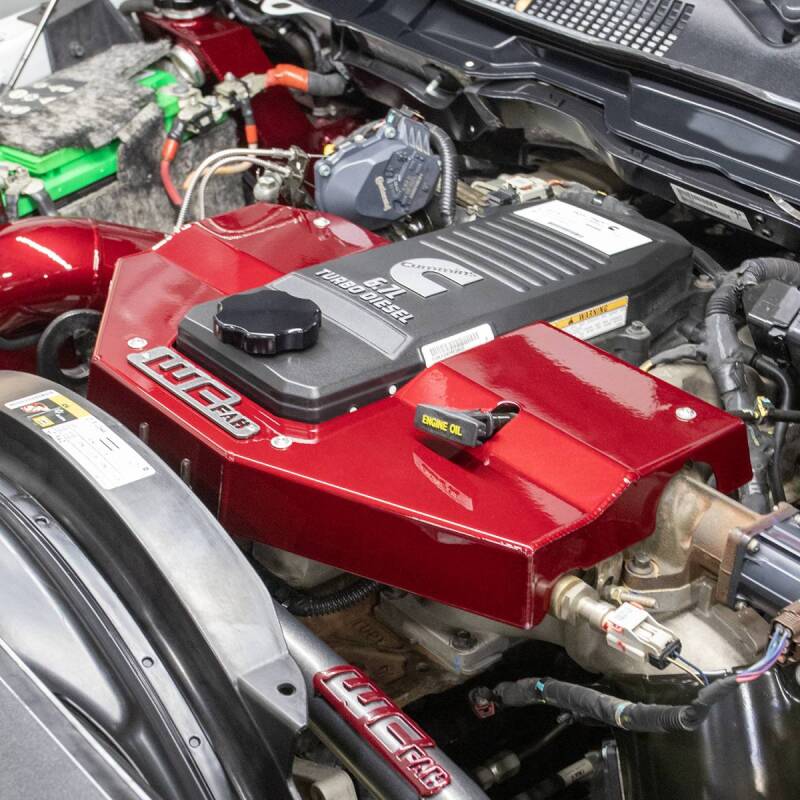 Wehrli 10-23 Cummins Fabricated Aluminum Engine Cover - Bengal Red - Image 2
