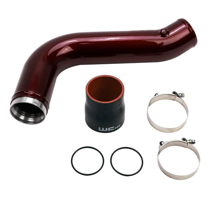 Wehrli 17-19 Chevrolet 6.6L L5P Duramax Passenger Side 3.5in Intercooler Pipe - Bronze Chrome - Image 2