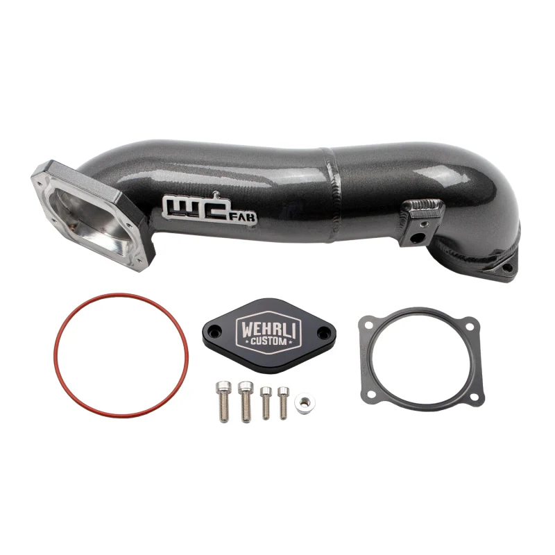 Wehrli 2011-2016 LML Duramax Passenger Side Upper Crossover Intercooler Pipe Kit Bronze Chrome - Image 2