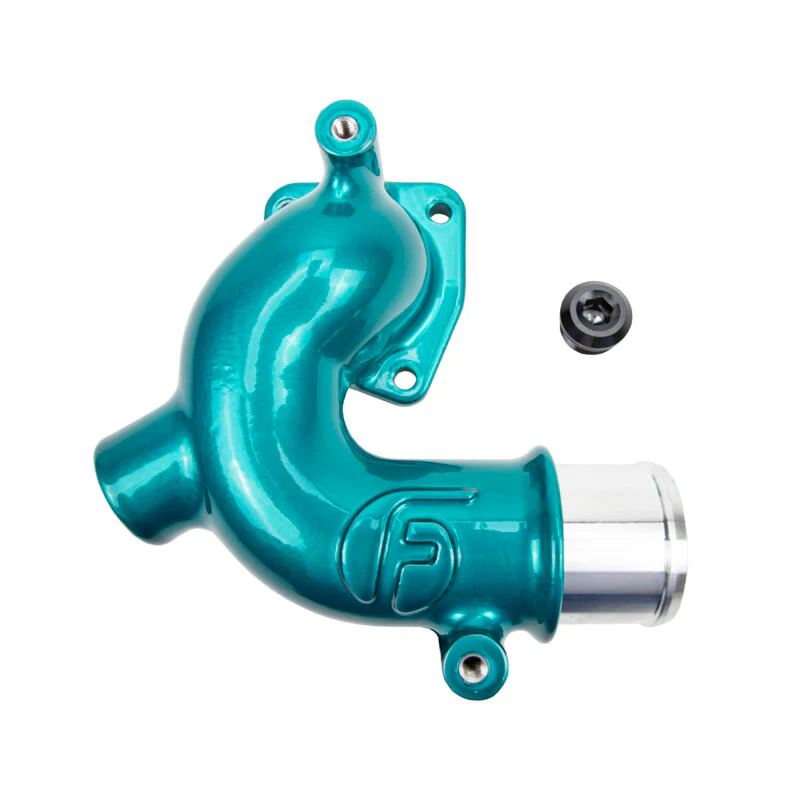 Wehrli 98-18 Dodge / Ram Cummins 5.9L/6.7L WCFab X Fleece Thermostat Housing - Candy Teal - Image 3