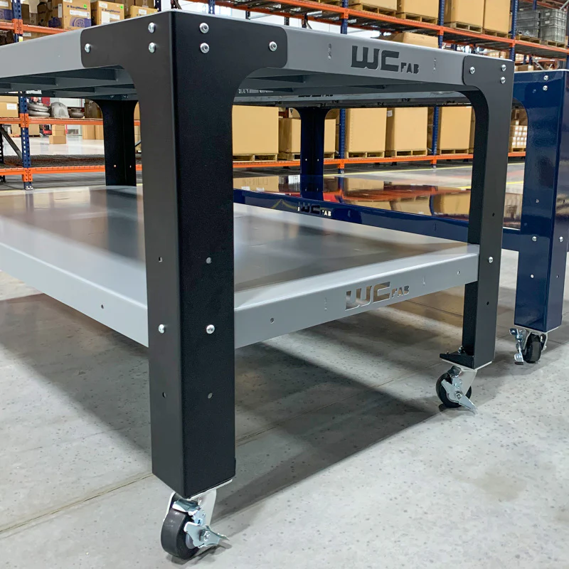 Wehrli Modular Steel Work Bench Leg Kit 40in Tall x .120in Thick - Flat Black - Image 3