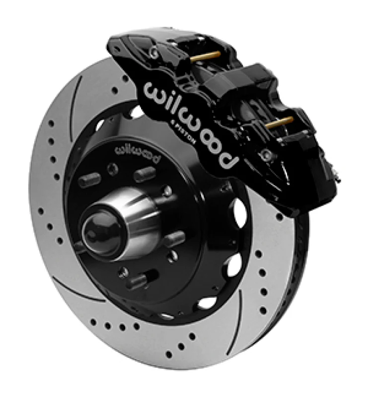Wilwood 88-98 GMC Truck C1500/C2500 AERO6 Front Truck Kit 14.00in - Black