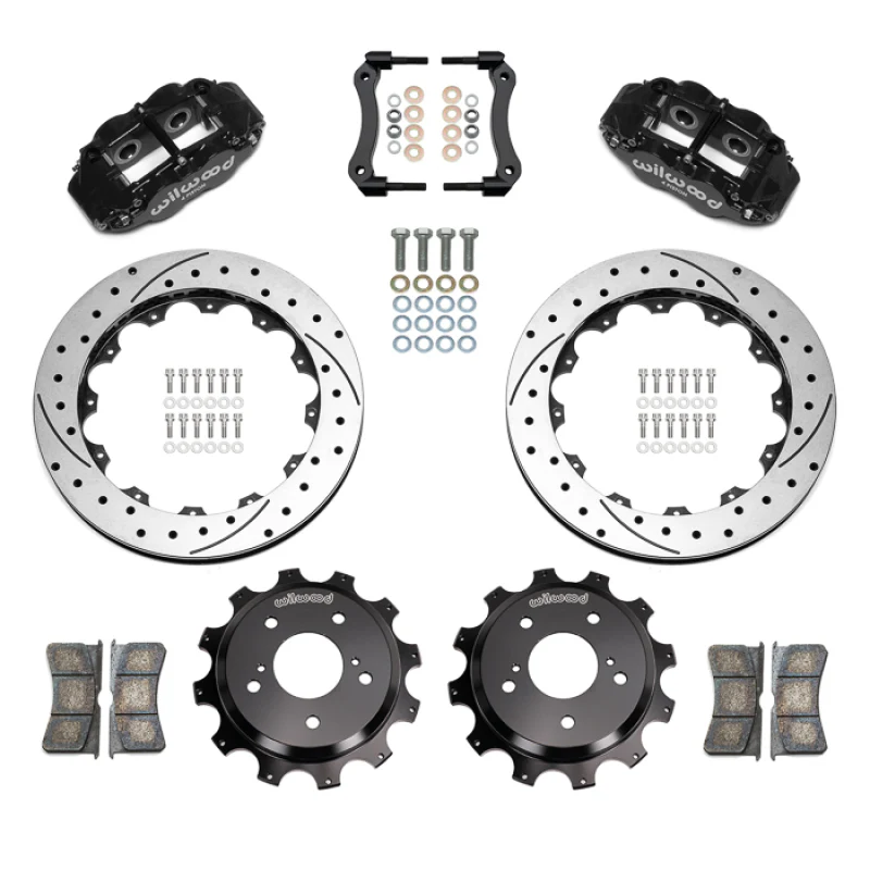 Wilwood 89-02 Nissan Skyline Superlite 4R Rear BBK w/ 13.50in Diameter D/S Rotor - Black