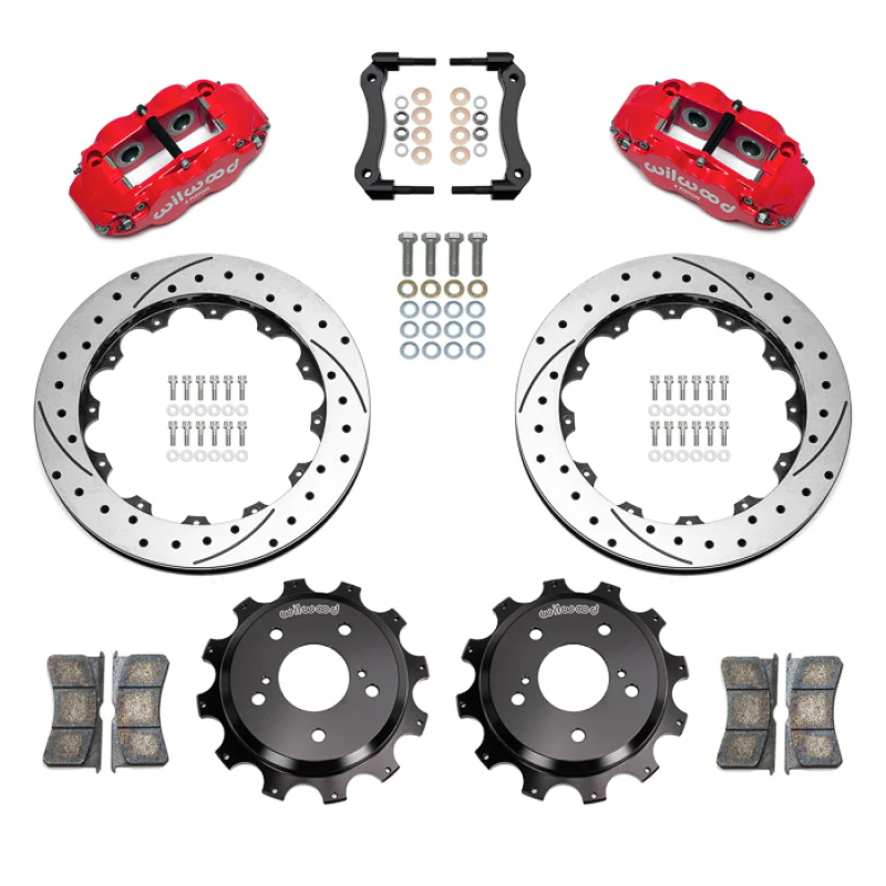 Wilwood 89-02 Nissan Skyline Superlite 4R Rear BBK w/ 13.50in Diameter D/S Rotor - Red