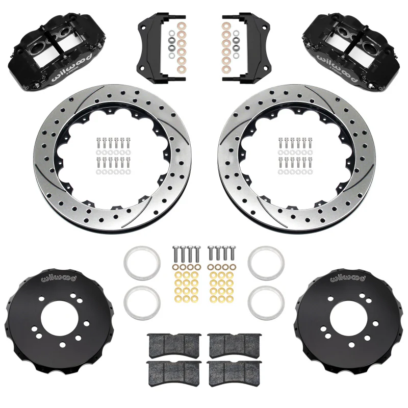 Wilwood 89-98 Nissan 240SX/89-94 Skyline/90-96 300ZX Superlite 6R Fr BBK w/ 12.88in D/S Rotors - Blk