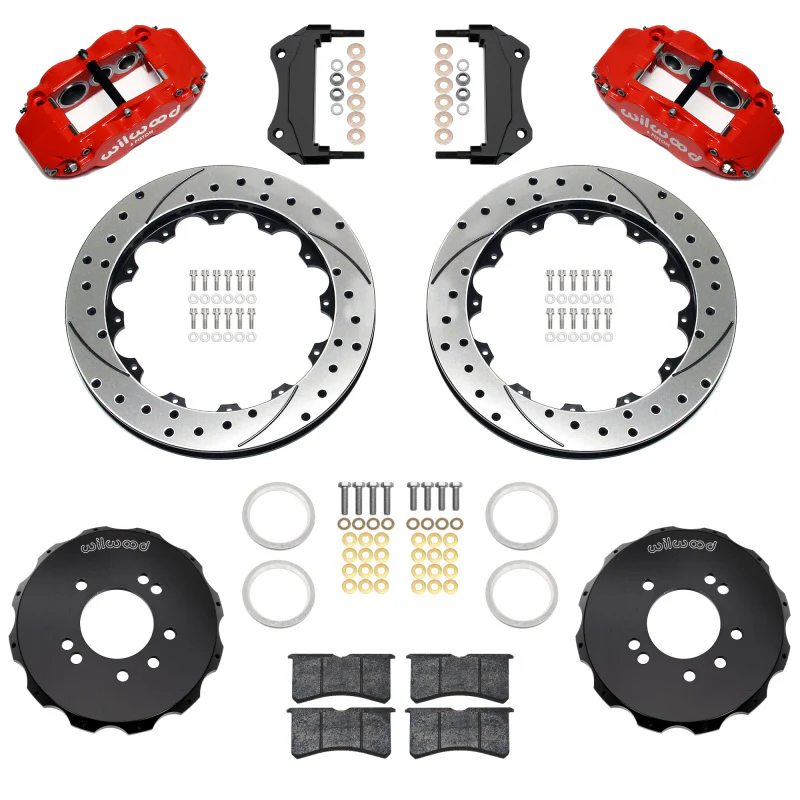 Wilwood 89-98 Nissan 240SX/89-94 Skyline/90-96 300ZX Superlite 6R Fr BBK w/ 12.88in D/S Rotors - Red