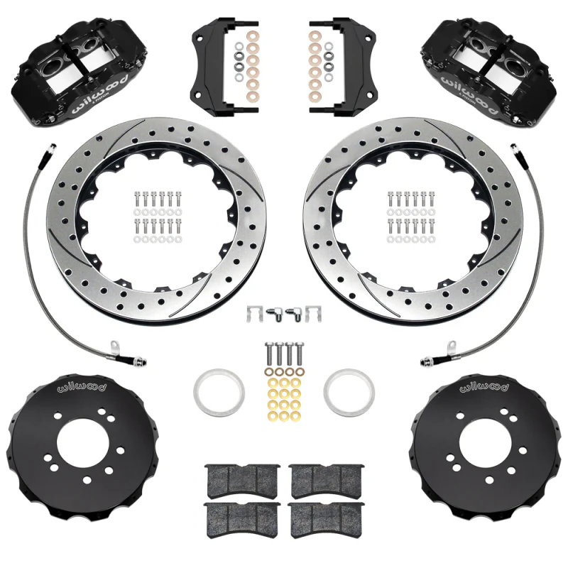 Wilwood 95-98 Nissan Skyline Superlite 6R Front BBK w/ 12.88in D/S Rotors & Flexlines - Black