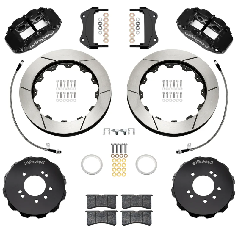 Wilwood 95-98 Nissan Skyline Superlite 6R Front BBK w/ 12.88in Slotted Rotors & Flexlines - Black