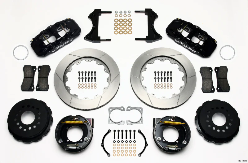 Wilwood AERO4 Rear P-Brake Kit 14.00in Chevy 12 Bolt-Spec 3.15in Bearing