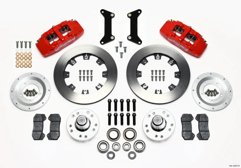 Wilwood Dynapro 6 Front Hub Kit 12.19in Red 79-87 GM G Body