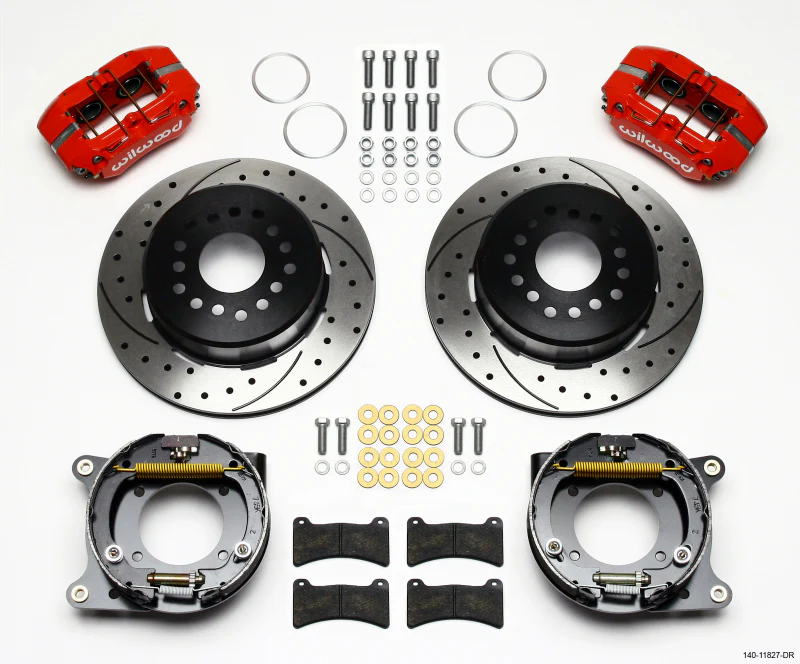 Wilwood Dynapro Low-Profile 11.00in P-Brake Kit Drill-Red Impala 59-64 / Corvette 57-62