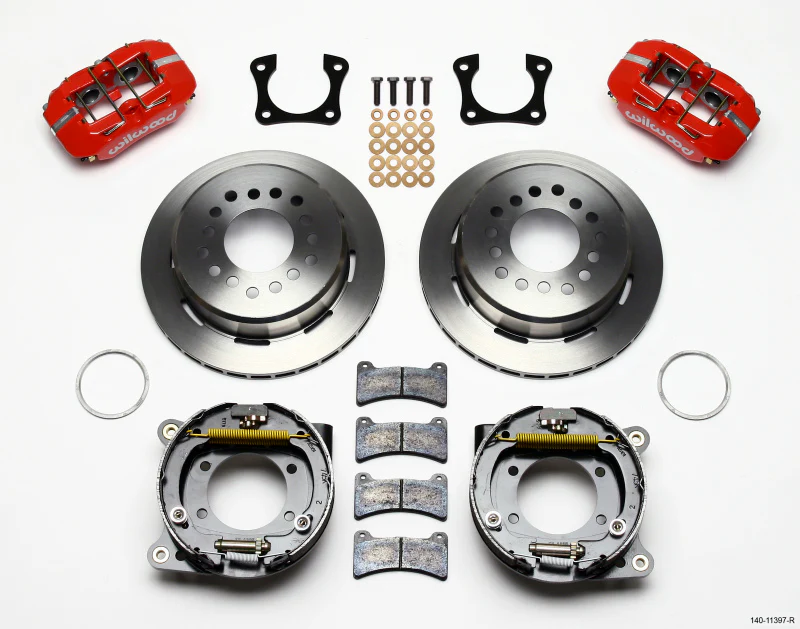 Wilwood Dynapro Low-Profile 11.00in P-Brake Kit - Red 58-64 Olds/Pontiac Ends 2.81in Offset