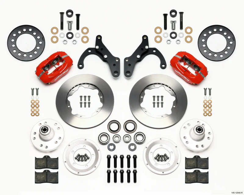 Wilwood Forged Dynalite Front Kit 11.00in Red 69-70 Impala Drum/Disc 69-82 Vette
