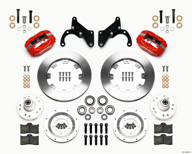Wilwood Forged Dynalite Front Kit 12.19in Red 65-68 Chevy Impala -Drum Spindle