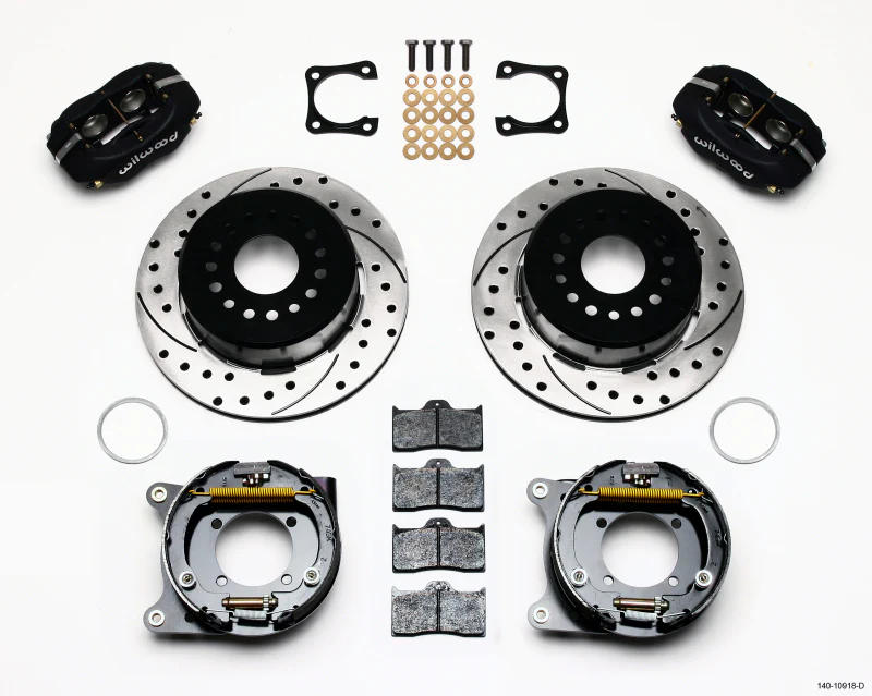 Wilwood Forged Dynalite P/S Park Brake Kit Drilled Chevy 12 Bolt-Spec 3.15in Bearing Staggered mt